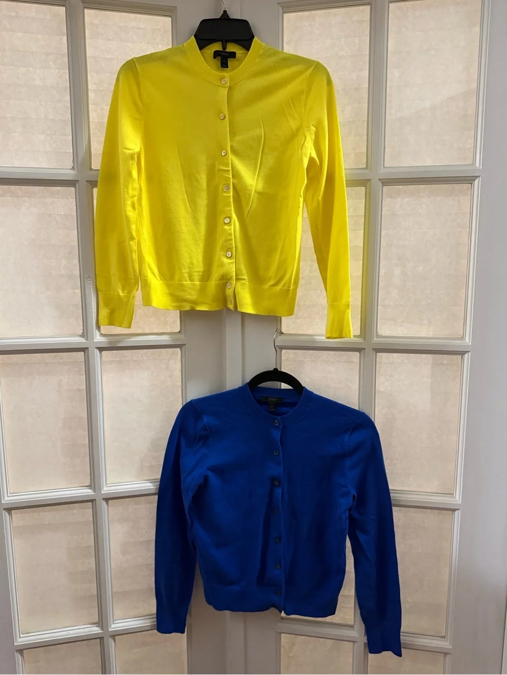 J. Crew Women’s Crewneck Cardigans in Royal Blue and Bright Yellow (2 Pack)